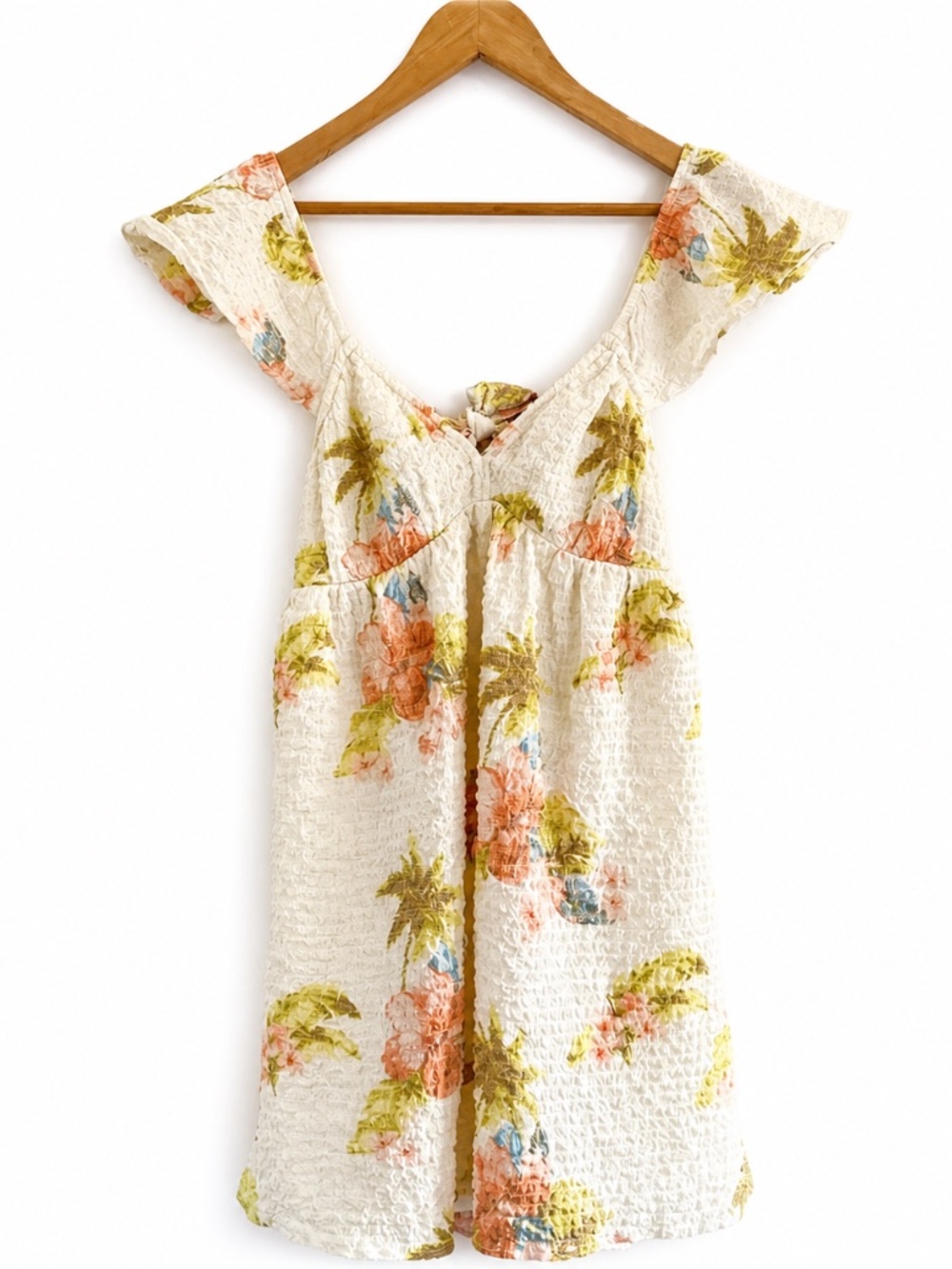 NWT American Eagle Textured Floral Open-Back Mini‎ Dress XS